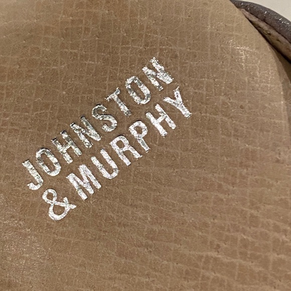 Johnston & Murphy Carly Metallic Silver Colored Comfort Wedge Sandals Size 9 EUC - Picture 10 of 12